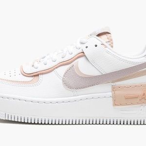 Nike Womens Air Force 1 Shadow Sneakers (White / Amethyst Ash) Size 7.5 US